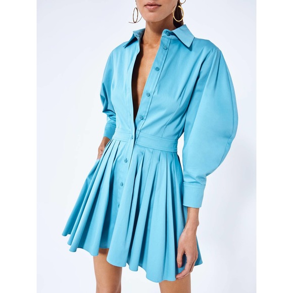Alexis Mirielle Balloon Sleeve Mini Dress in Cerulean Small - Picture 2 of 3